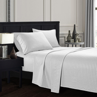Ensembles de literie à rayures simples Queen King Size Linge de lit de luxe Draps et taie d'oreiller pour lit double simple