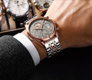 Reloj de Cuarzo con Correa de Acero Inoxidable 989G para Hombre, Reloj de Cuarzo Masculino de Negocios, Reloj de Pulsera Impermeable para <span class=keywords><strong>Caballero</strong></span>, Regalo para Hombre - Product Image 5