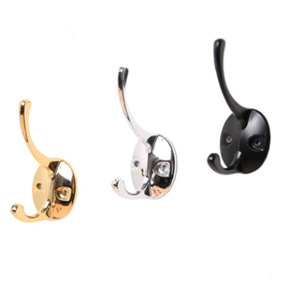 O'Leeford Wall <b>Hooks</b> Double <b>Hook</b> Zinc Alloy Rust Resistant Modern Style For Clothes Storage - Product Image 3