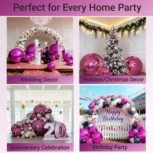 ลูกบอลมิเรอร์ขนาดใหญ่ สีโรสโกลด์ ชมพู แดง น้ำเงิน เขียว เงิน ทำจาก PVC สะท้อนแสง กันน้ำ ลูกโป่งมิเรอร์เป่าลม สำหรับงานแต่งงาน งานปาร์ตี้ - Product Image 4