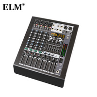 Amplificateur de mixage audio alimenté 4 canaux ELM ABM-4 Bluetooth USB 256 effets numériques 250W*2 Métal+Plastique pour scène KTV Live