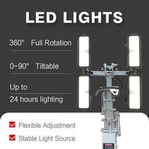 Tour d'éclairage solaire mobile télescopique blanc de 9 m avec système solaire hors réseau, indice de protection IP65, 14 000 lumens LED pour la <span class=keywords><strong>location</strong></span> - Product Image 2