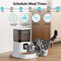 Distributeur de nourriture intelligent pour animaux de compagnie 5L 5G WiFi avec caméra HD, réservoir transparent, double alimentation, contrôle par application, bol en acier inoxydable pour chiens et chats