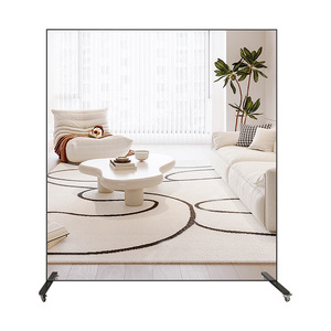 Çıkarılabilir tam boy vücut ayna büyük boy dikdörtgen ayakta ayna ile tekerlek zemin ayakta boy aynası oturma odası için - Product Image 4