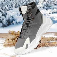 Bottes de sport en maille doublées de coton chaudes pour l'hiver, à lacets, personnalisables avec logo de marque, pour hommes