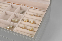 Boîte de rangement rectangulaire en MDF faite à la main pour bijoux, avec insert en velours et fermeture enveloppe, pour emballage de montres et présentation Saint-Valentin (vente en gros)