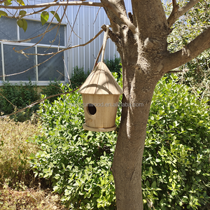 Nid suspendu en bois rustique pour l'extérieur, 10 pièces, meilleure vente, maison d'oiseaux, nouveau nid décoratif en bois - Product Image 5