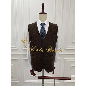 All'ingrosso giacca e giacca da <span class=keywords><strong>uomo</strong></span> <span class=keywords><strong>verde</strong></span> smeraldo gilet di Tweed di alta qualità 3 pezzi monopetto formale da festa - Product Image 5