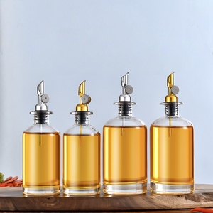 Bouteille Distributrice d'Huile et de Condiments en Verre <span class=keywords><strong>Blanc</strong></span> Cristal 350-500ml avec Bouchon Auto-fermant pour Cuisine Domestique - Product Image 4