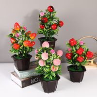 Künstliche Früchte im Topf, Künstliche Blumen, Kreatives Design im Nordischen Stil, Blumentopf für Innenräume, Wohnzimmer, Schreibtischdekoration