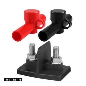 Bloque de terminales de batería de 48V con pernos de 3/8-16 y aislantes rojos y negros para vehículos recreativos, yates, automóviles y barcos - Product Image 5