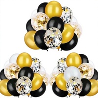 Fournitures pour fête de remise de diplôme, ensemble de ballons noirs et dorés, décorations de ballons pour la fête, accessoires pour la fête