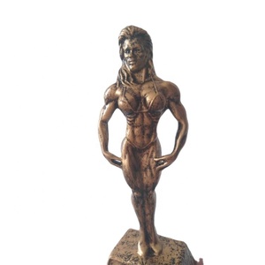 Harz Muskel Mann <span class=keywords><strong>Bikini</strong></span> Mädchen weibliche Skulptur Bodybuilding Trophäe - Product Image 3