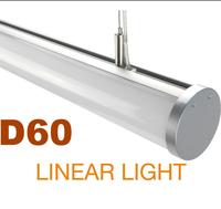 D60 Rond 30W 1000mm A MENÉ LA Lumière Linéaire 200 angle de faisceau CONDUIT Pendentif lumière de tube a mené la lumière de bureau Lampe