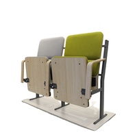 Chaise d'auditorium à dossier bas avec revêtement en tissu, design moderne pour petits espaces commerciaux