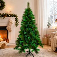 Sapin de Noël artificiel à aiguilles longues avec des pointes de branches vertes bicolores, style pin touffu, pour décoration intérieure de Noël