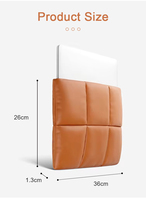Housse de transport multifonctionnelle en cuir matelassé pour ordinateur portable avec logo personnalisé, imperméable, en PU