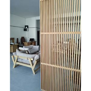 Slatted Room Divider Camel Color Laser Cut Easy Installation Screen For Home Office Partition - Product Image 3