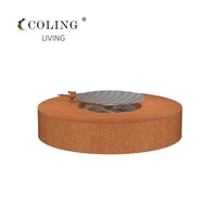 Brasero autoportant moderne en acier Corten OEM, résistant à la rouille naturelle et aux intempéries, pour terrasse et rassemblements en extérieur