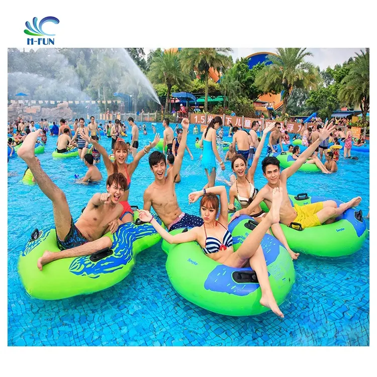 Parque aquático tubos de duplo anel de plástico vagabundo preguiçoso rio tubo inflável PVC eco piscina floater