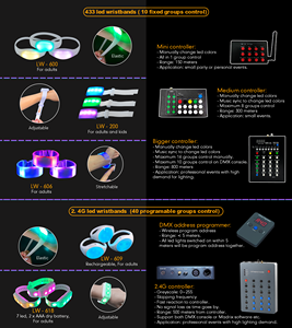 Bracelets LED contrôlés par radiofréquence, console de contrôle DMX, bracelet LED élastique, bracelet lumineux pour concert, fête - Product Image 6