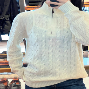 Классический женский свитер на осень/зиму 2025: винтажный кардиган на молнии с вышивкой, приталенный трикотаж - Product Image 2