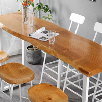 Table de bar murale moderne en bois massif à hauteur réglable, tabouret haut étroit pour usage domestique, hôtelier, commercial, café, salon de thé