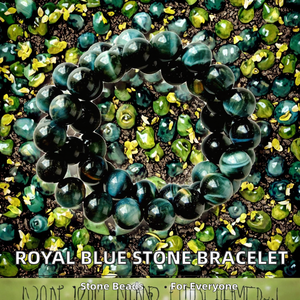 High Quality 5A Grade Royal Blue Natural Stone Ball Shape <b>Beaded</b> <b>Bracelet</b> Luxury Trendy Unisex for Men and Women - Product Image 2