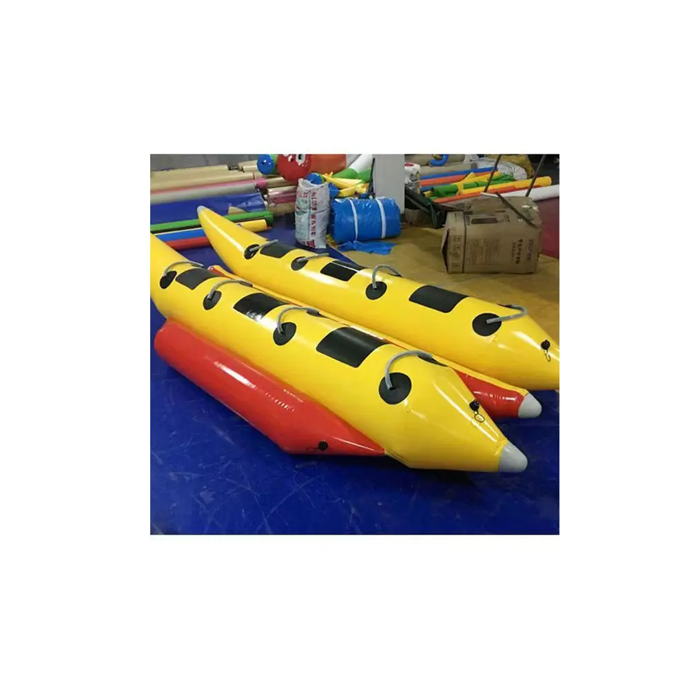 Peralatan selancar hiburan taman air ikan terbang besar air produsen perahu ganda tiup mainan model udara air langsung