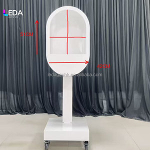 ขาตั้งจอแสดงผลทรงรีสีขาว LEDA พร้อมล้อเลื่อน โครงเหล็กตกแต่งทันสมัยสำหรับงานอีเว้นท์และงานปาร์ตี้ - Product Image 4
