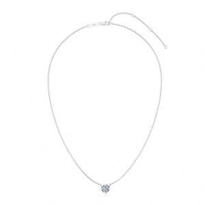 Dylam Finest Top Jewelry 925 Silver 6.5mm Solitaire VVS1 <b>D</b> Color Moissanite Stone Pendant Link Chain Jewelry <b>Necklace</b> for Gift - Product Image 2
