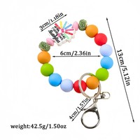 Neue Bunte Regenbogen-Silikon-Perlenarmband-Schlüsselanhänger für Lehrer, Ärzte, Krankenschwestern, Elastisches Armband, Schlüsselringe, Taschenanhänger, Accessoire