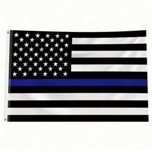 3x5ft Premium Fabric Custom Printed Thin Blue Line <b>Flags</b> Banners Vivid Color Automotive Promotion Advertising Digital Printing - Product Image 3