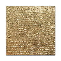 Peinture murale moderne grand format en feuille d'or peinte à la main, œuvre d'art dorée texturée 3D faite à la main, peinture à l'huile sur toile pour décoration de salon et de maison