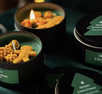 Bougie de Noël parfumée aux biscuits au gingembre personnalisée, décorations pour la maison avec une touche d'ambiance Diwali, en cire d'abeille, pour bars