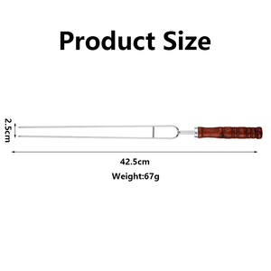 Accesorios para Parrilla, Brochetas Dobles de Acero Inoxidable en Forma de U, Brochetas para Barbacoa <span class=keywords><strong>con</strong></span> Mango de Madera para Acampar al Aire Libre - Product Image 2