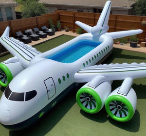 Thương mại Tùy chỉnh máy bay bơi Ghế hồ bơi Inflatable Đảng sân sau máy bay sofa hồ bơi thiết kế mới Hồ bơi bơm hơi - Product Image 4