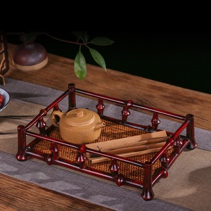 Bamboo <b>Tea</b> <b>Tray</b> Lacquered Composite Chinese Antique Style Storage <b>Tray</b> For <b>Tea</b> Set Serving Scholar Use - Product Image 1