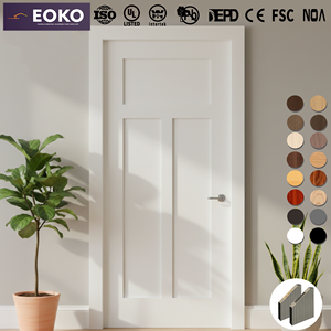 Porte intérieure en bois MDF insonorisée EOKO pour appartement, moderne, vente en gros, pré-montée - Product Image 1