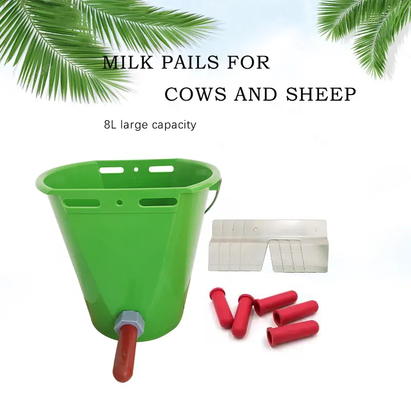 Süt kovası inekler ve koyun süt asmak için plastik emzik kullanın, hayvan besleme kovası