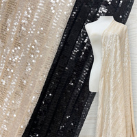 Tissu en velours noir à paillettes en gros, tissu en velours à paillettes rayé, tissu en velours doux et pelucheux à paillettes pour robes de mariée