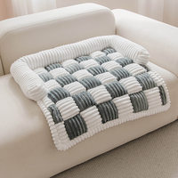 Tapis de couchage pour animaux de compagnie en flanelle, lit pour chat personnalisable, coussins de canapé épais pour l'hiver, lavables