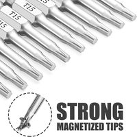 Embouts Torx magnétiques LXD T15, 50 mm, lot de 10, acier S2, embouts de tournevis à tige hexagonale de 1/4 po pour percer et vissage