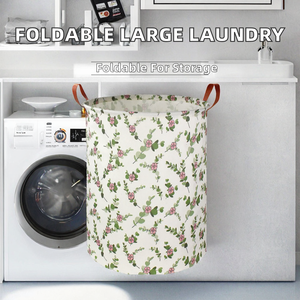 Fabric Large Capacity <b>Foldable</b> Dirty Clothes Storage <b>Basket</b> for Household Bathroom-Durable Eco-Friendly 37x25x32cm - Product Image 2