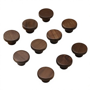 Juego de tiradores y pomos de madera hechos a mano, ligeros, de forma redonda, diseño moderno minimalista, duraderos para uso en interiores - Product Image 4
