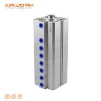 Cylindre Pneumatique SDAT Duplex à Double Action Multi-Positions en Alliage d'Aluminium avec Anneau Magnétique pour Amplification d'Air