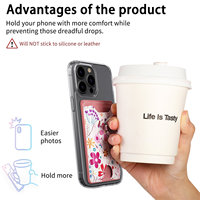 Nuevo Soporte para Tarjetas de Teléfono Móvil con Diseño de Animales, Funda Protectora de Cuero PU con Anillo Pintado, Ranuras Múltiples para Tarjetas, Soporte y Monedero