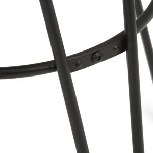 Taburete de bar contemporáneo Db Simeon de 24 pulgadas con asiento de madera color marrón cacao y estructura de hierro negro para uso en bares domésticos. - Product Image 3