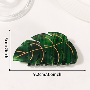 <b>Leaf</b> Hair Claw Clip Hair Jaw Clip Vintage Floral Hair Accessory for Daily Wear Women - Product Image 2