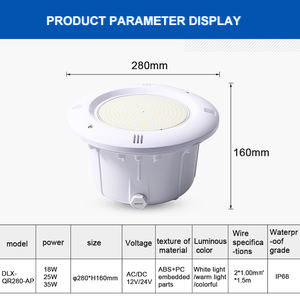 Lumière LED subaquatique 12V 18 Watt pour <span class=keywords><strong>piscine</strong></span>, RVBW, remplie de résine, étanche, pour <span class=keywords><strong>piscine</strong></span> - Product Image 4
